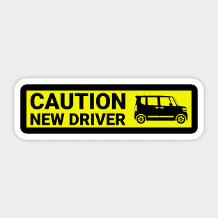Caution. New driver. Sticker